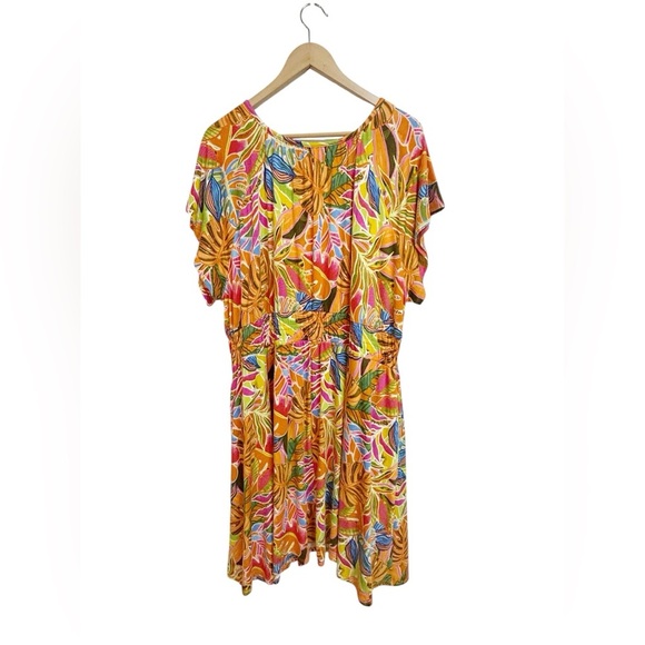 C&C California Tropical Jersey Knit Midi Dress Size 2X NWT - Picture 6 of 7